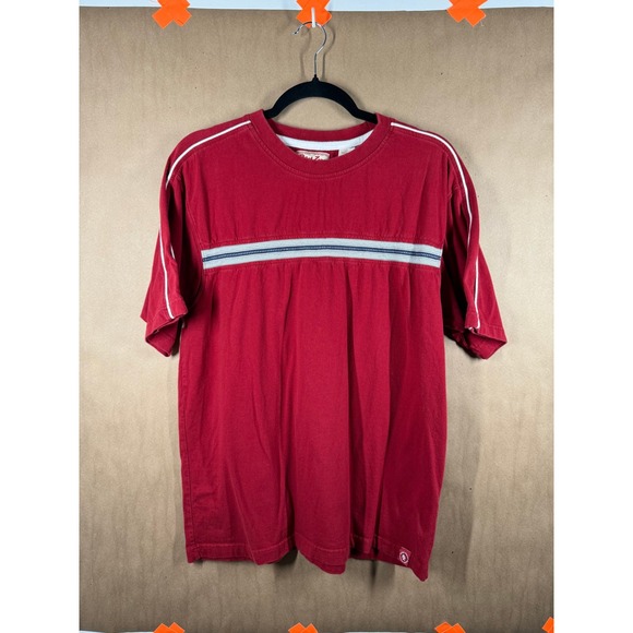 Point Zero Mens Red Short Sleeve T-Shirt Striped Casual Top - Picture 1 of 3